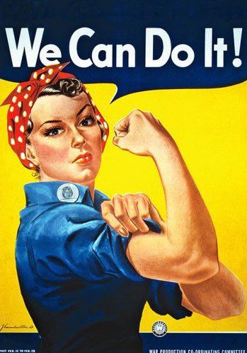 cartel vitange persona apoyo feminismo  We can do it!